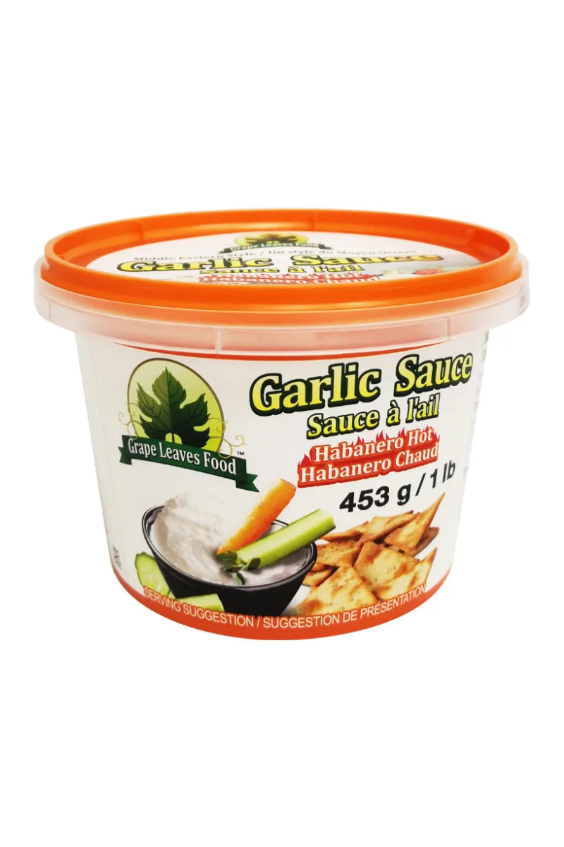 GRAPE LEAVES FOOD GARLIC SAUCE WITH HABANERO HOT