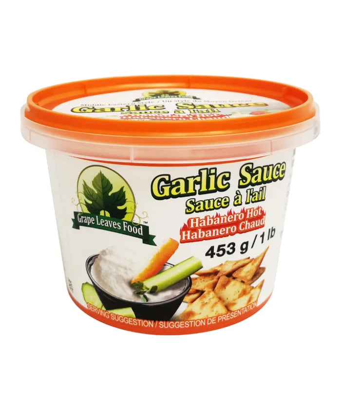 GRAPE LEAVES FOOD GARLIC SAUCE WITH HABANERO HOT