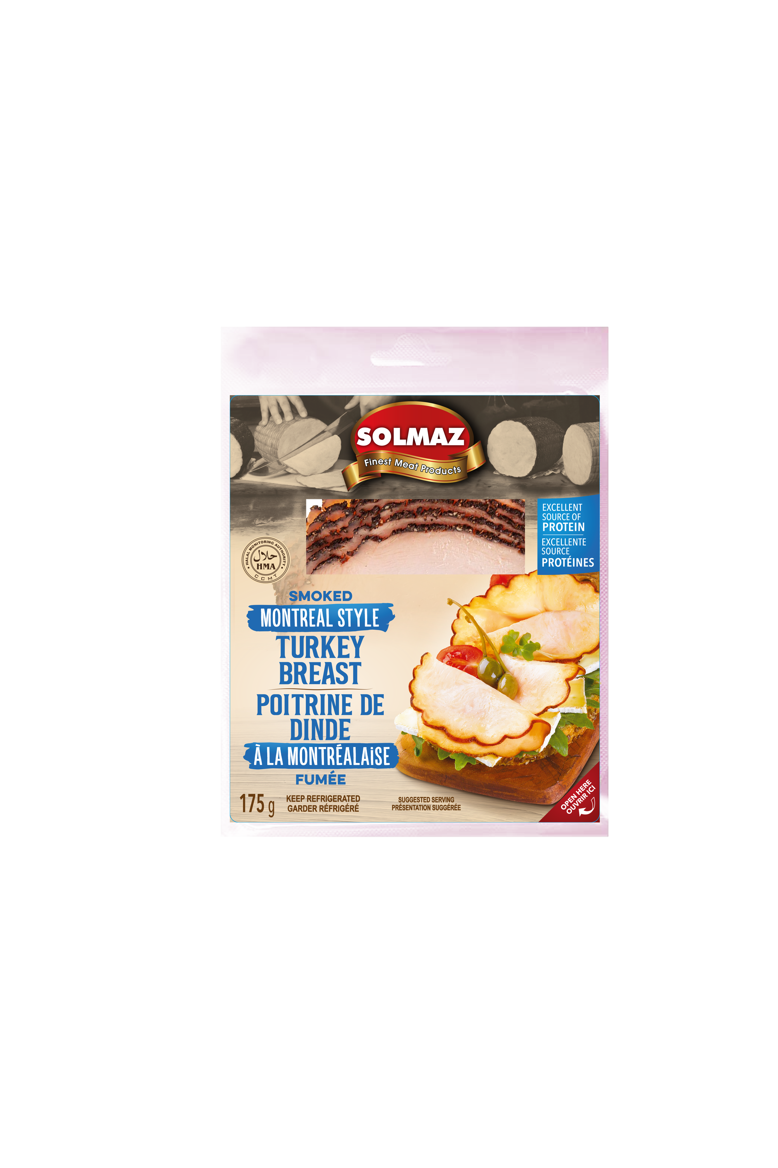 SOLMAZ SMOKED MONTREAL STYLE TURKEY BREAST 175G