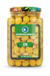 MARMARABIRLIK GREEN OLIVES CIZIK 850g